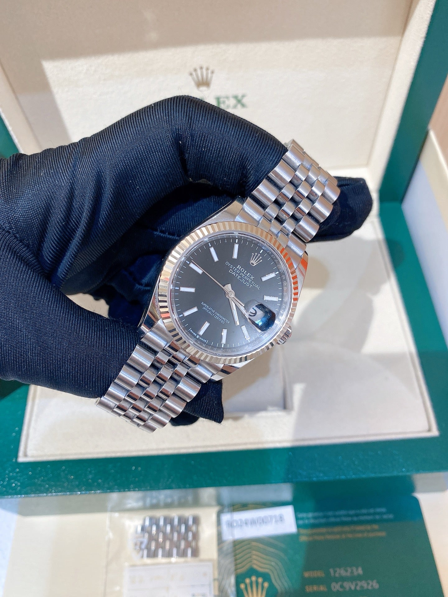 2025 Brand New Rolex - 126234-0015 Datejust 36 Stainless Steel / Fluted / Black / Jubilee