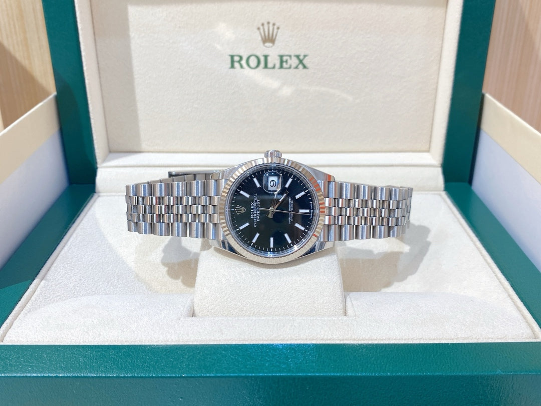 2025 Brand New Rolex - 126234-0015 Datejust 36 Stainless Steel / Fluted / Black / Jubilee