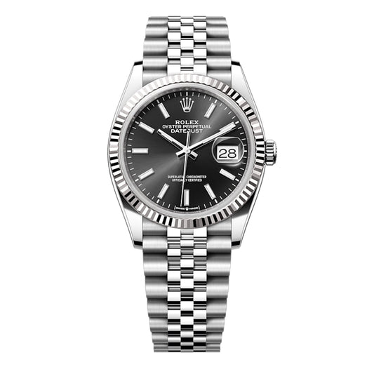 2025 Brand New Rolex - 126234-0015 Datejust 36 Stainless Steel / Fluted / Black / Jubilee