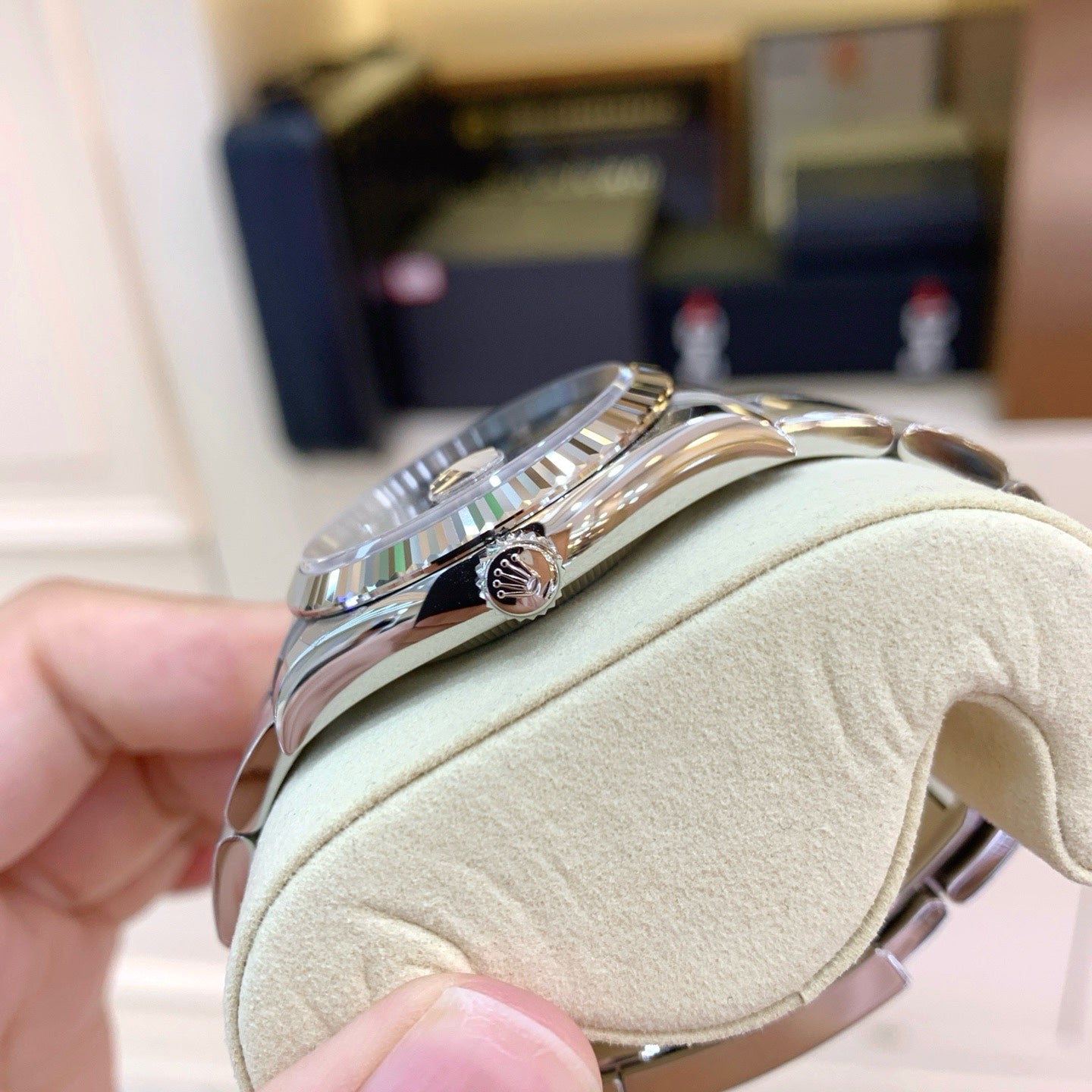 2025 Pre-owned Rolex - 126234-0038 Datejust 36 Stainless Steel / Fluted / Blue-Diamond / Oyster