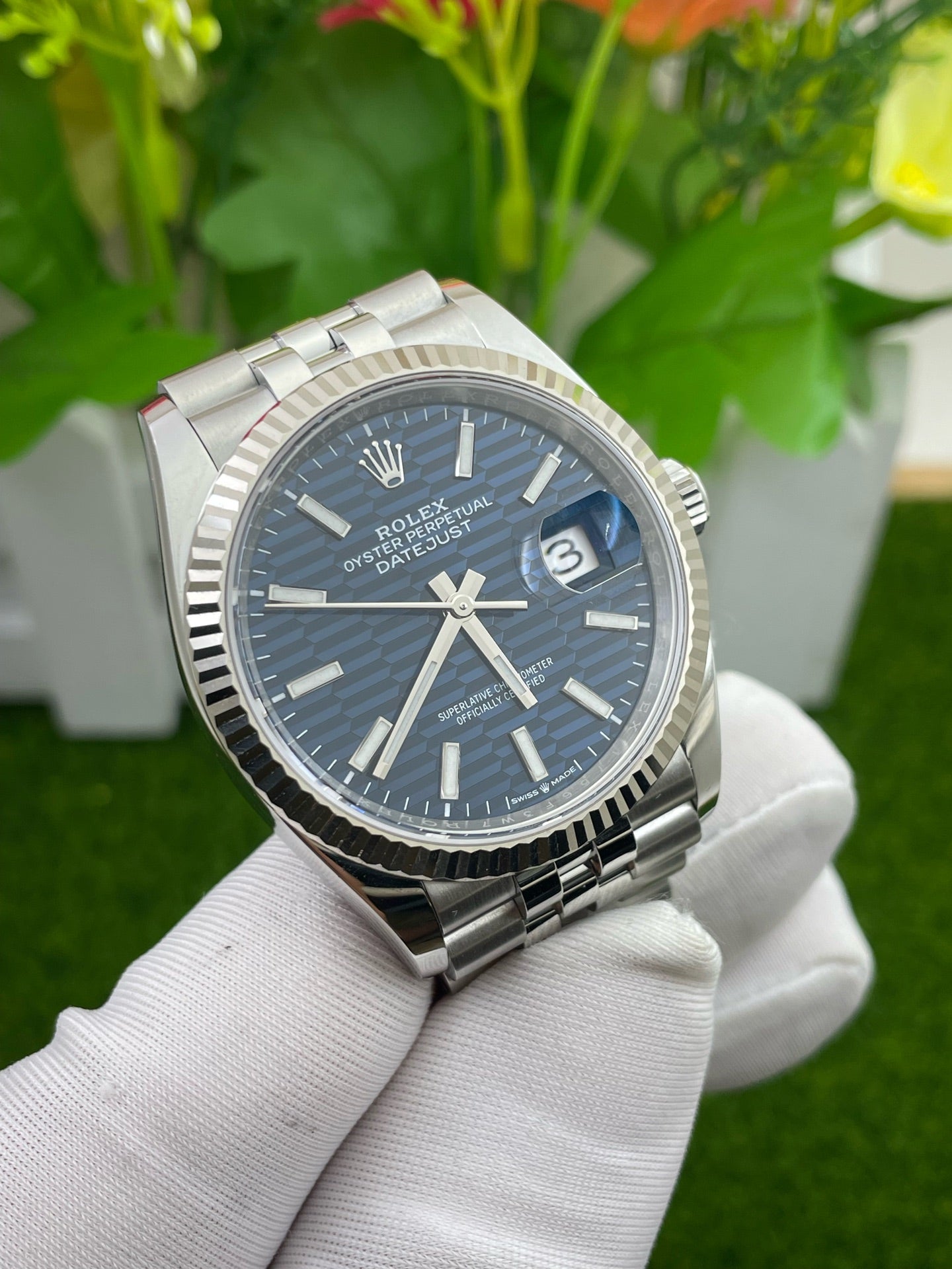 2023 Pre-owned Rolex - 126234-0049 Datejust 36 Stainless Steel / Fluted / Blue - Fluted / Jubilee
