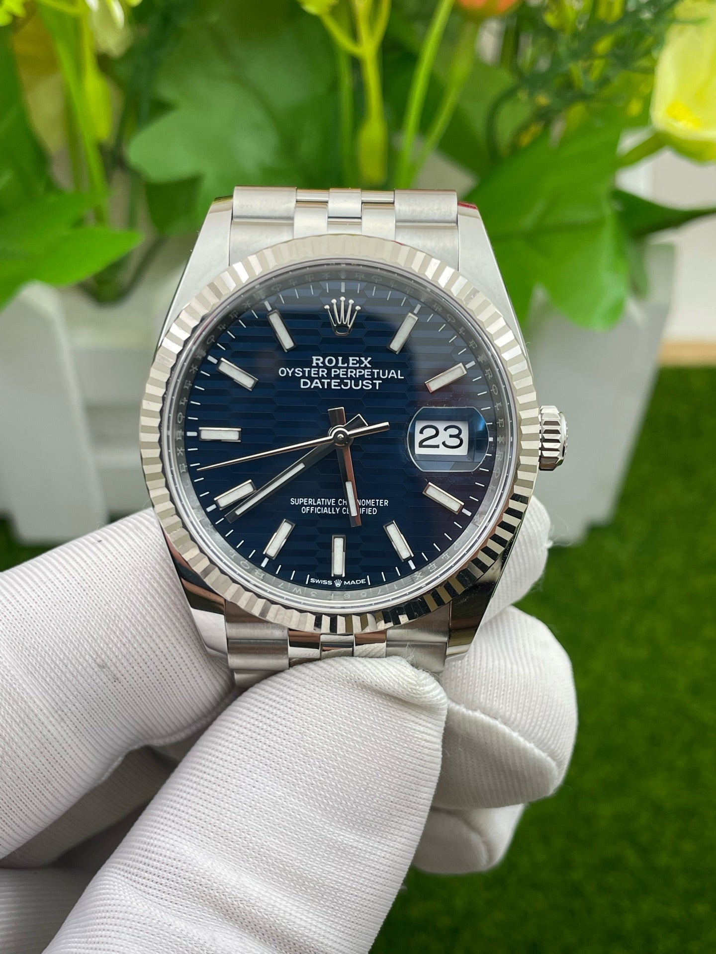 2023 Pre-owned Rolex - 126234-0049 Datejust 36 Stainless Steel / Fluted / Blue - Fluted / Jubilee