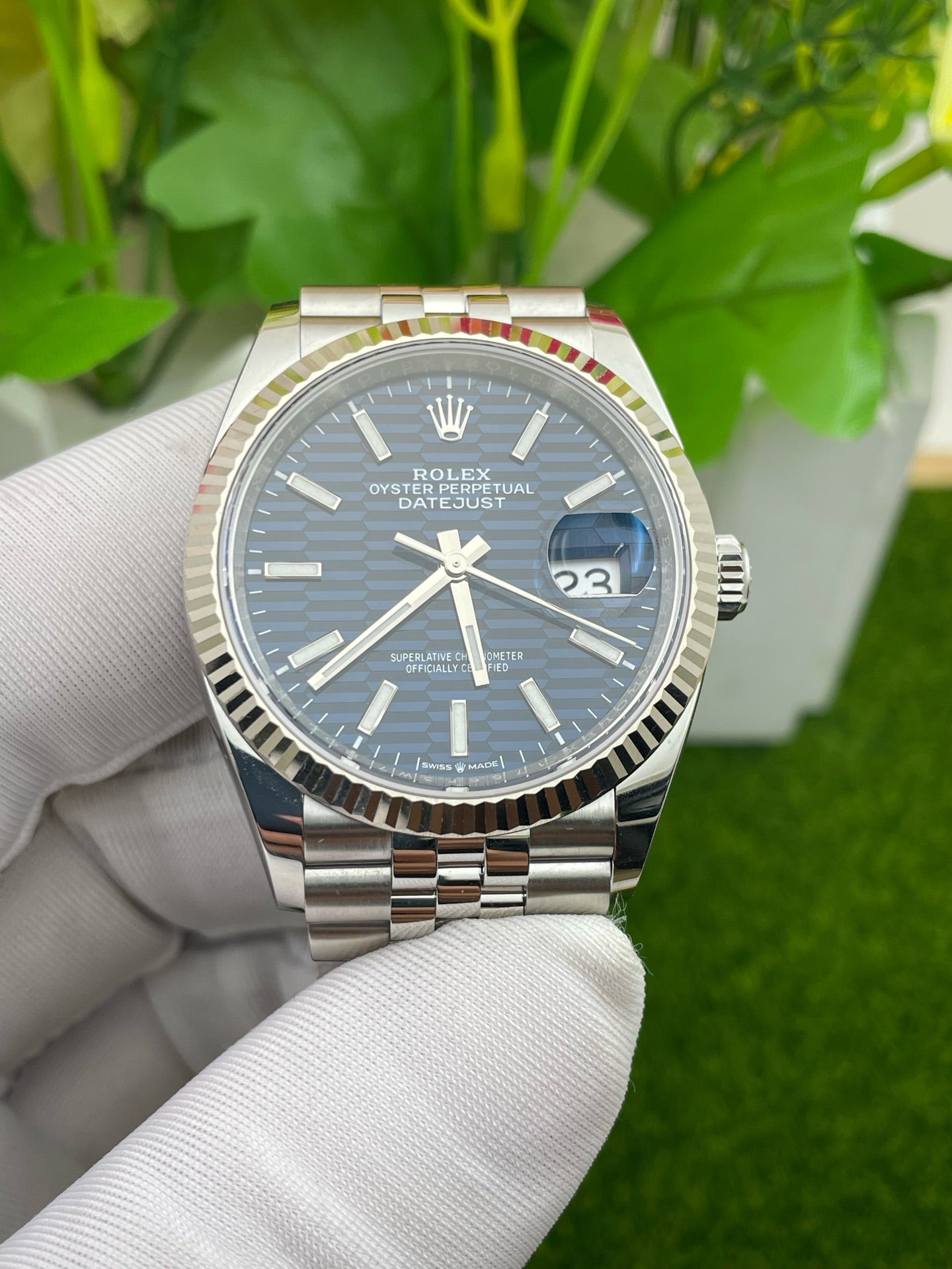 2023 Pre-owned Rolex - 126234-0049 Datejust 36 Stainless Steel / Fluted / Blue - Fluted / Jubilee