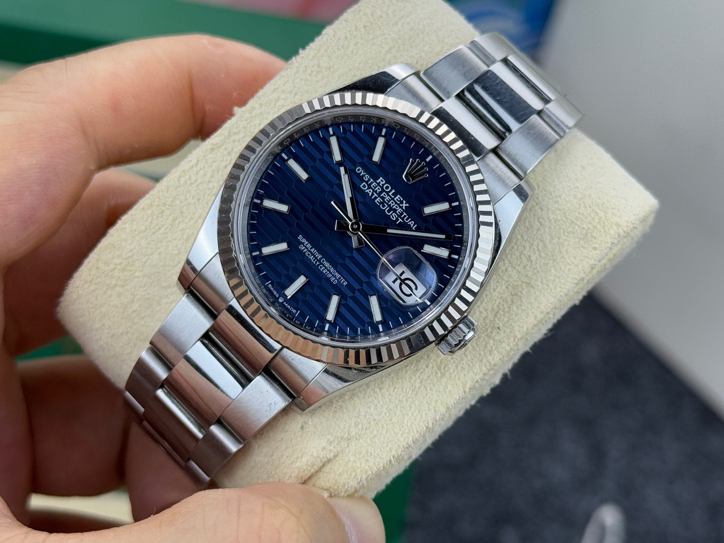 2022 Pre-owned Rolex - 126234-0050 Datejust 36 Stainless Steel / Fluted / Blue - Fluted / Oyster