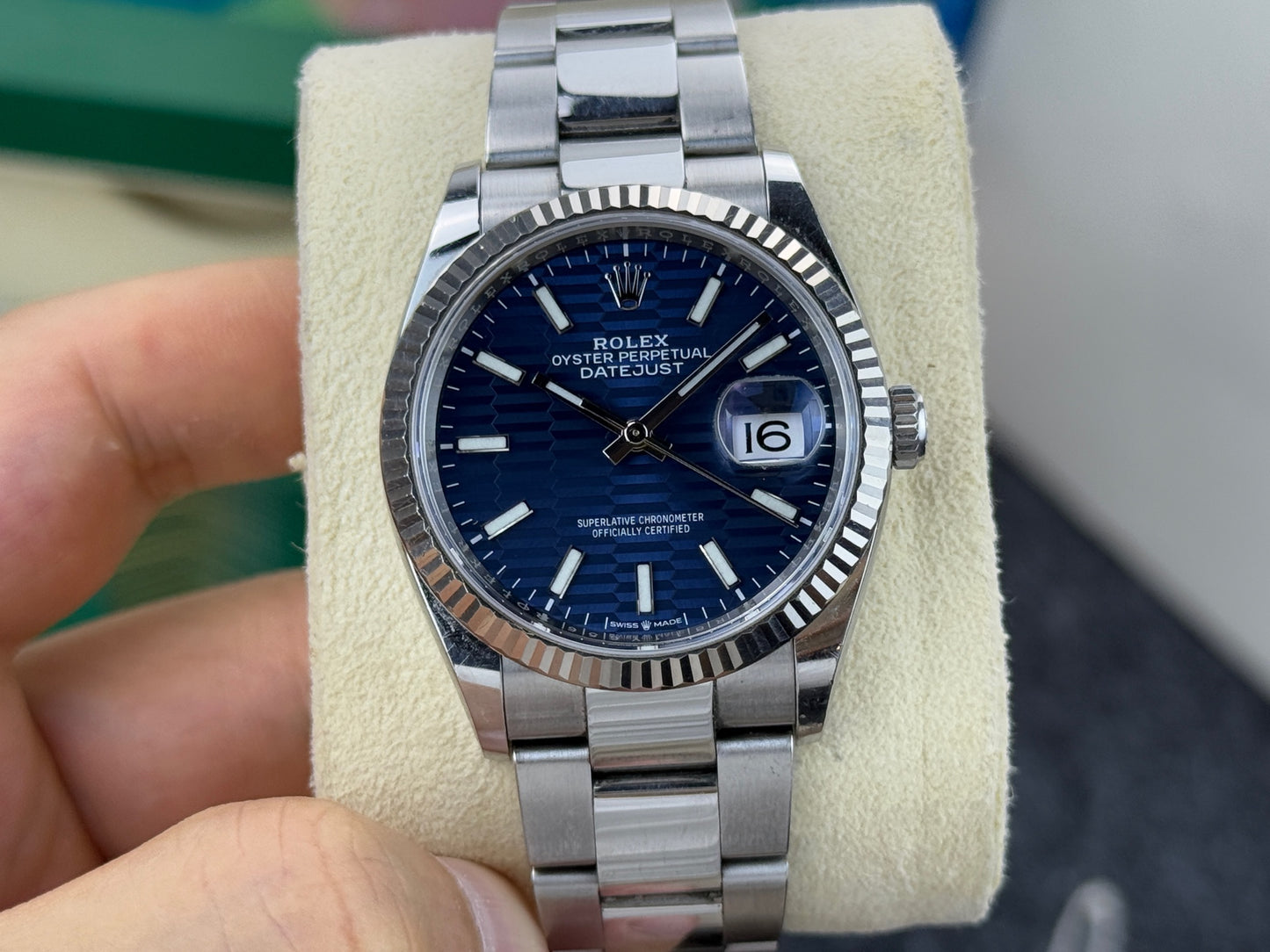 2022 Pre-owned Rolex - 126234-0050 Datejust 36 Stainless Steel / Fluted / Blue - Fluted / Oyster