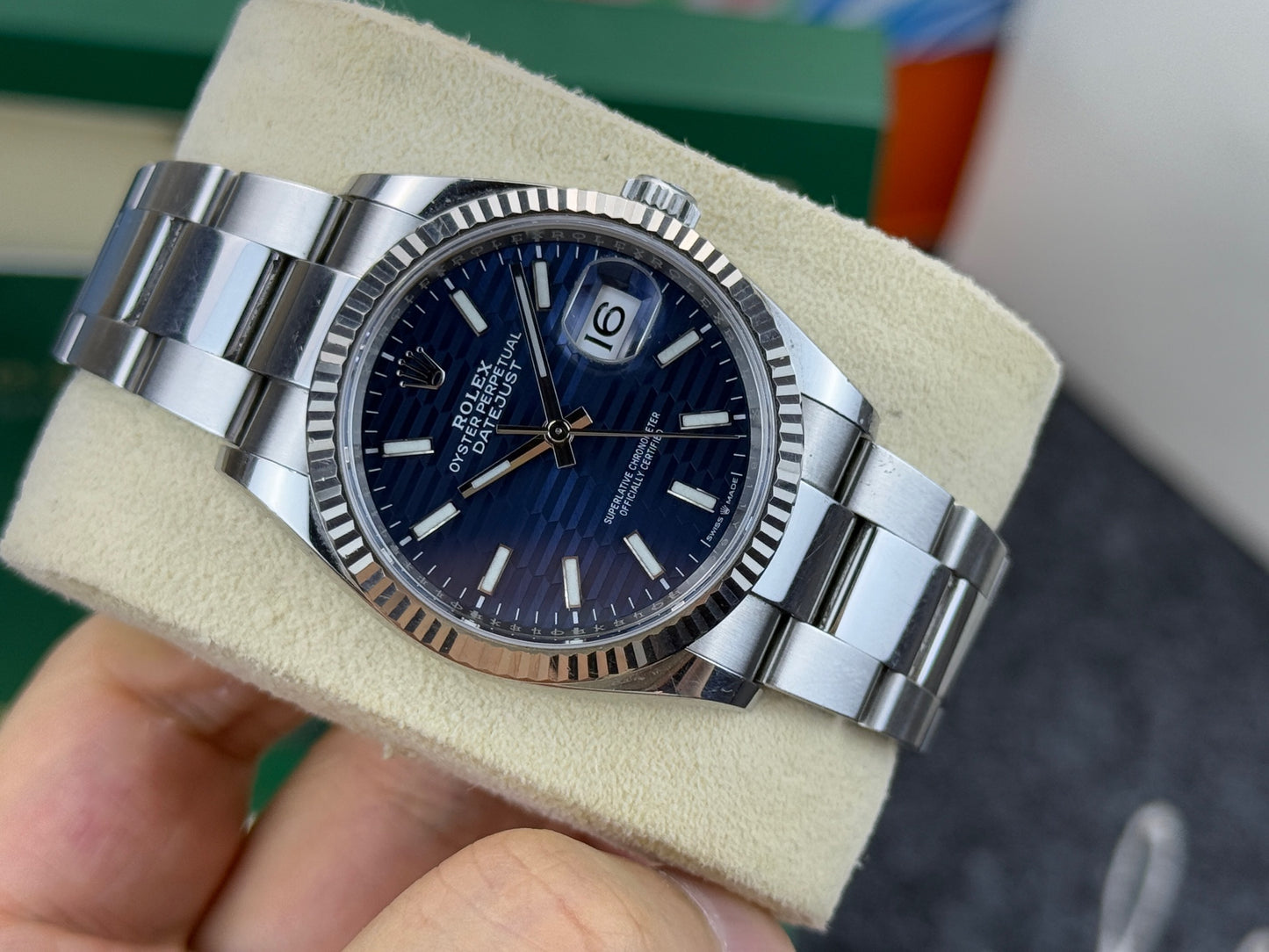 2022 Pre-owned Rolex - 126234-0050 Datejust 36 Stainless Steel / Fluted / Blue - Fluted / Oyster