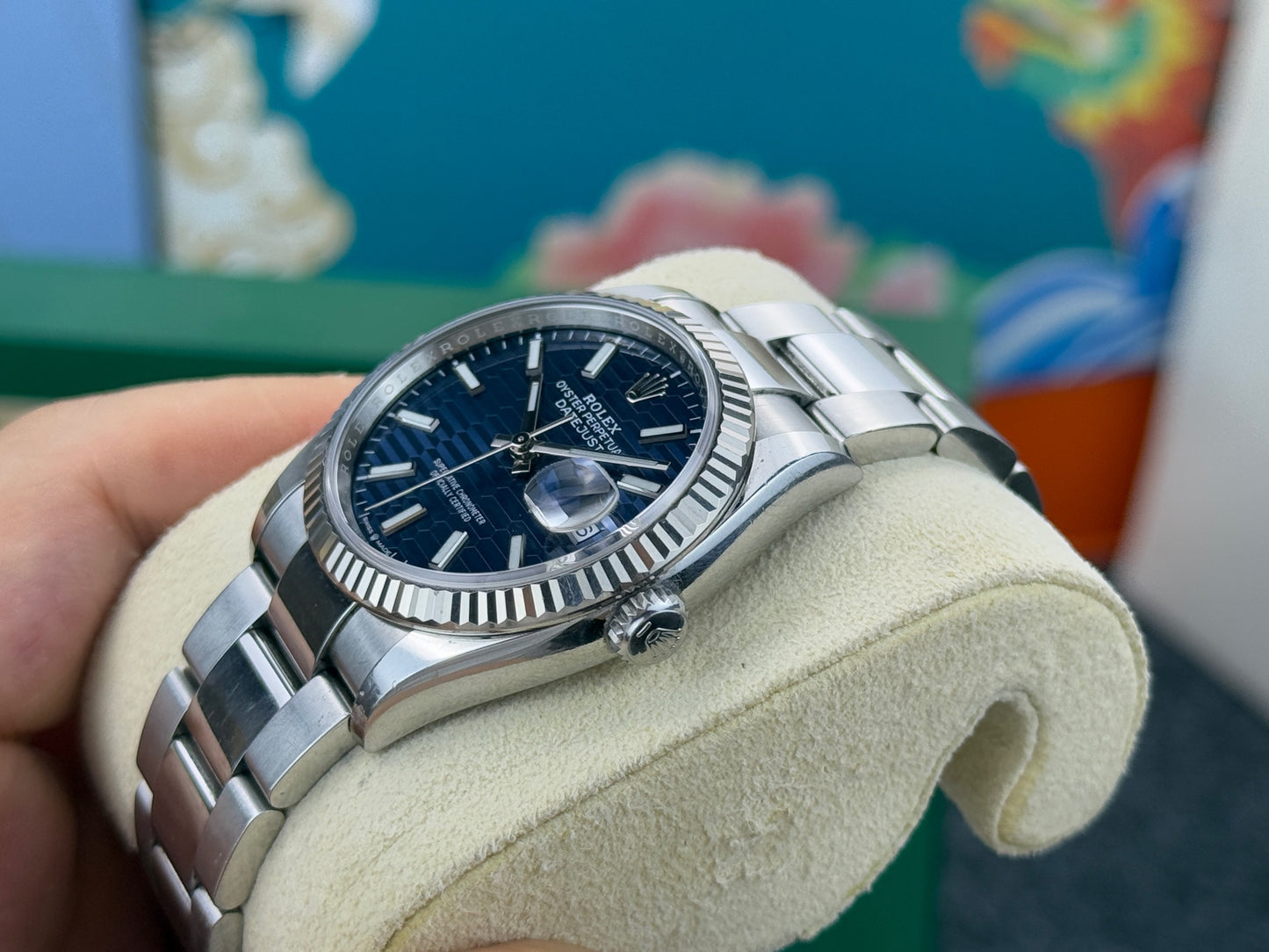 2022 Pre-owned Rolex - 126234-0050 Datejust 36 Stainless Steel / Fluted / Blue - Fluted / Oyster