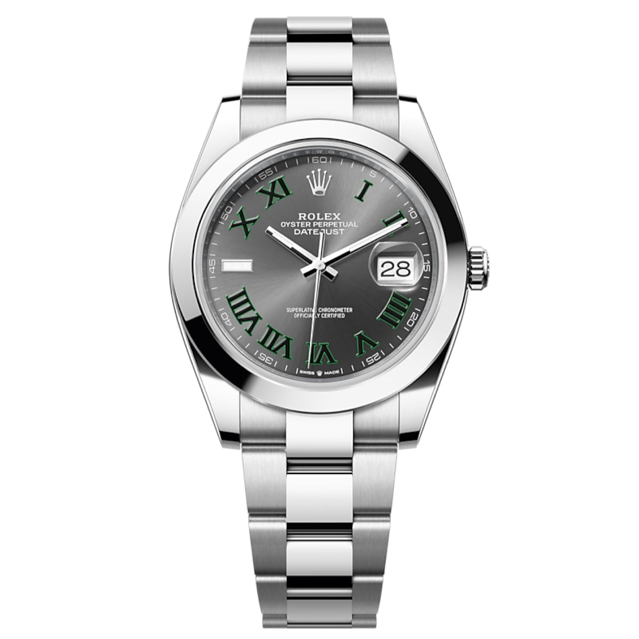 2025 Brand New Rolex - 126300-0013 Datejust 41 Stainless Steel Smooth / Oyster / Slate Roman