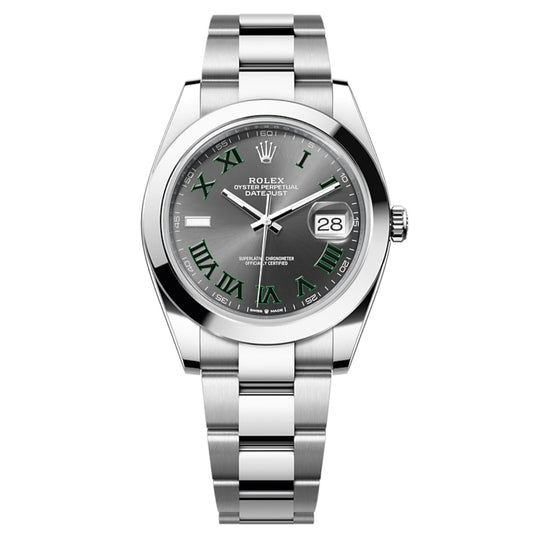2025 Brand New Rolex - 126300-0013 Datejust 41 Stainless Steel Smooth / Oyster / Slate Roman