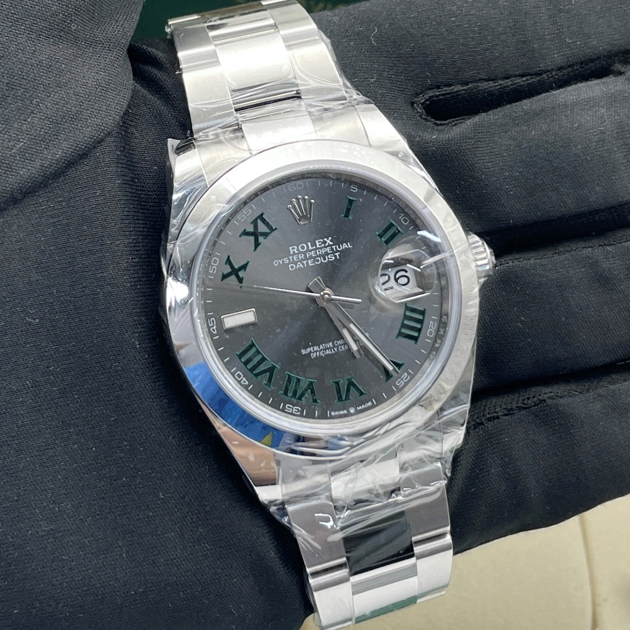 2025 Brand New Rolex - 126300-0013 Datejust 41 Stainless Steel Smooth / Oyster / Slate Roman