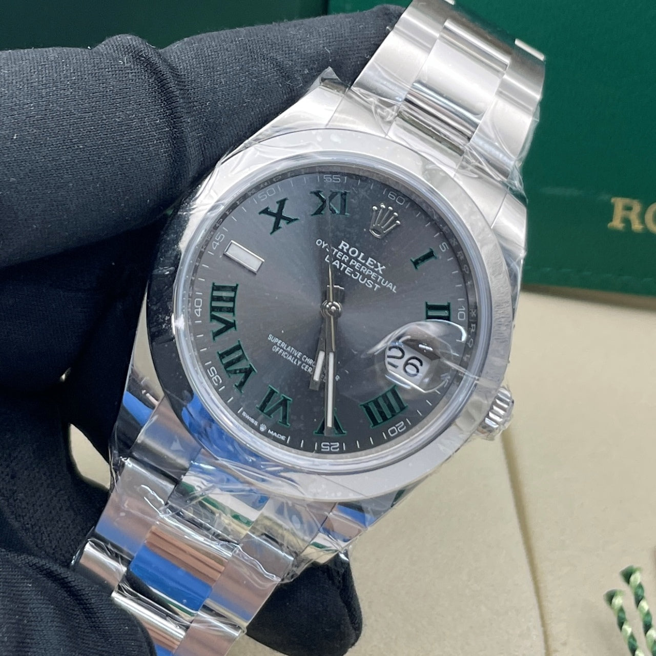 2025 Brand New Rolex - 126300-0013 Datejust 41 Stainless Steel Smooth / Oyster / Slate Roman