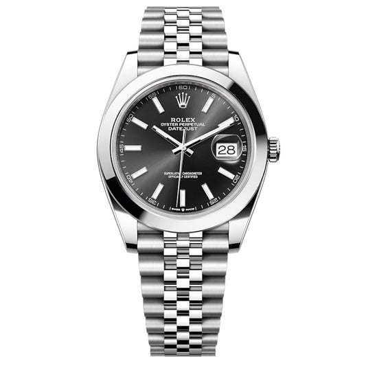 2025 Pre-owned Rolex - 126300-0012 Datejust 41 Stainless Steel Smooth / Jubilee / Black