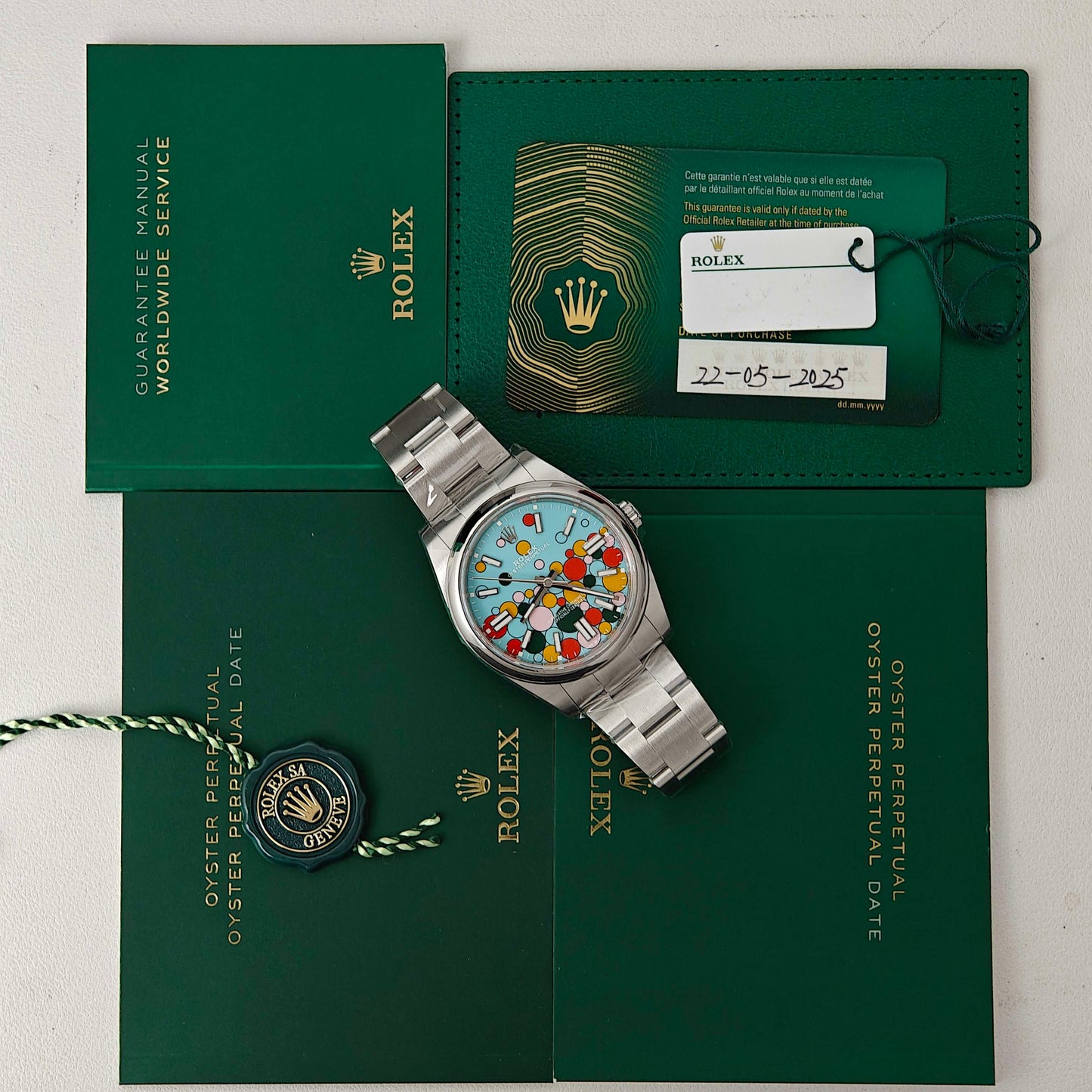 2025 Brand New Rolex - 124300-0008 Oyster Perpetual 41 Stainless Steel / Turquoise Celebration
