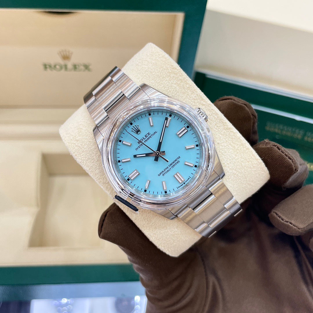 2022 Pre-owned Rolex - 124300-0006 Oyster Perpetual 41 Stainless Steel / Turquoise