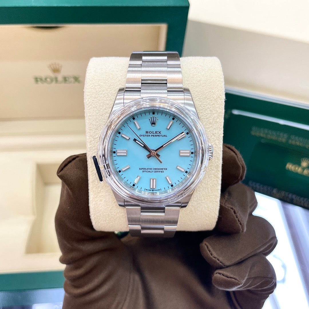 2022 Pre-owned Rolex - 124300-0006 Oyster Perpetual 41 Stainless Steel / Turquoise