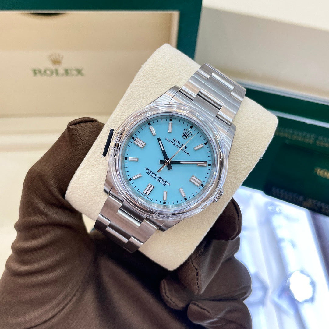 2022 Pre-owned Rolex - 124300-0006 Oyster Perpetual 41 Stainless Steel / Turquoise
