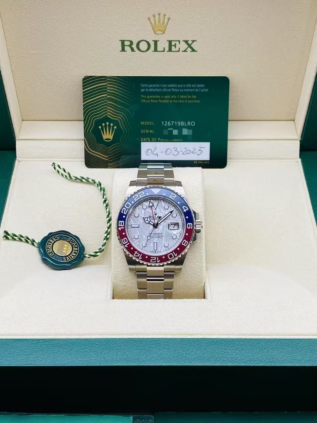 2025 Brand New Rolex - 126719BLRO-0002 GMT-Master II White Gold / BLRO / Meteorite