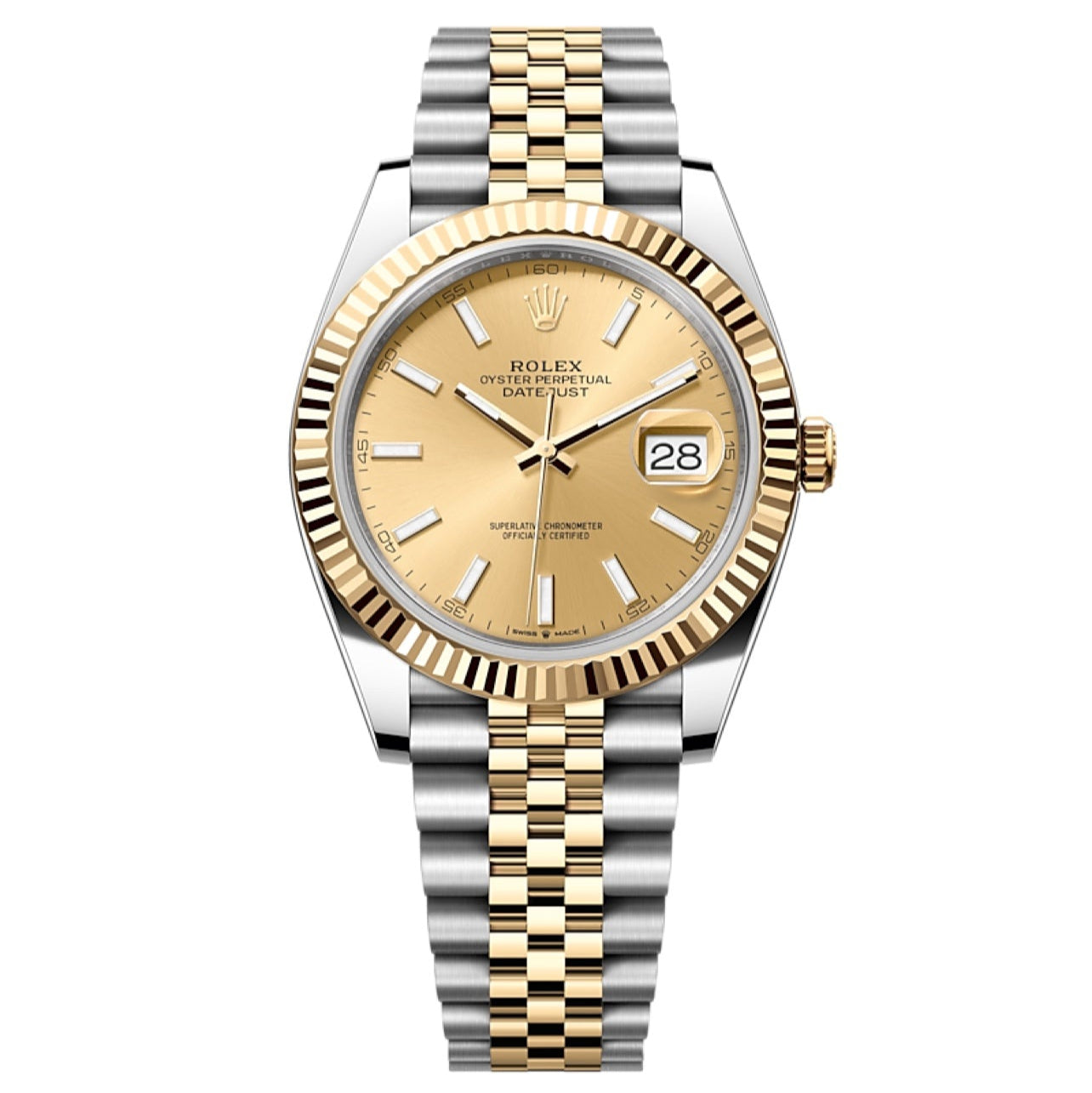 2025 Brand New Rolex - 126333-0010 Datejust 41 Rolesor Yellow Fluted / Jubilee / Champagne