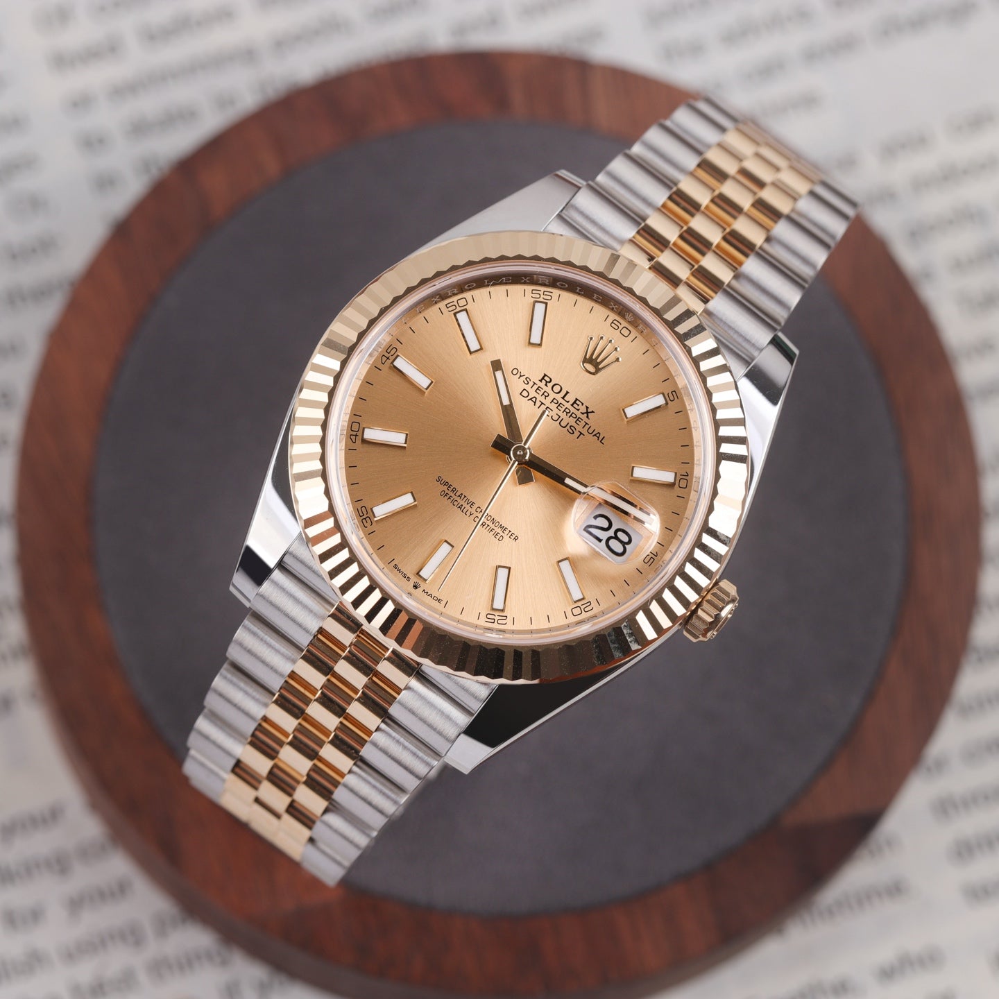 2025 Brand New Rolex - 126333-0010 Datejust 41 Rolesor Yellow Fluted / Jubilee / Champagne