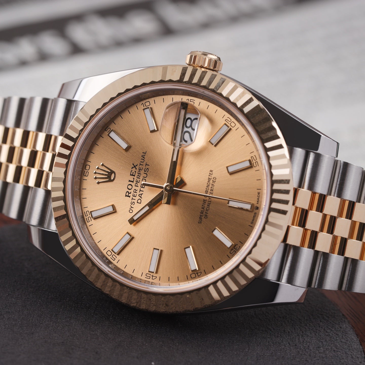 2025 Brand New Rolex - 126333-0010 Datejust 41 Rolesor Yellow Fluted / Jubilee / Champagne