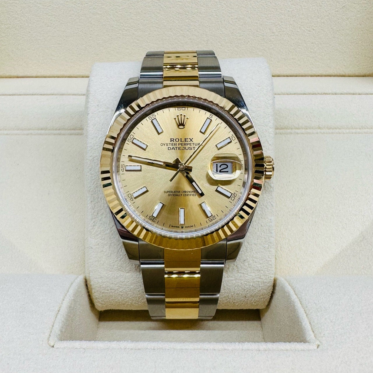 2025 Brand New Rolex - 126333-0009 Datejust 41 Rolesor Yellow Fluted / Oyster / Champagne
