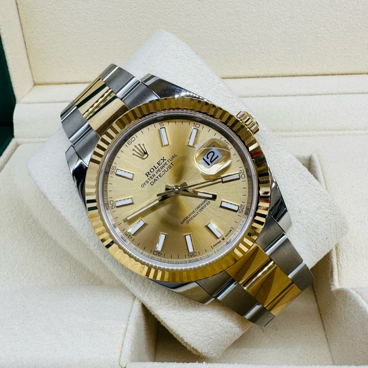 2025 Brand New Rolex - 126333-0009 Datejust 41 Rolesor Yellow Fluted / Oyster / Champagne