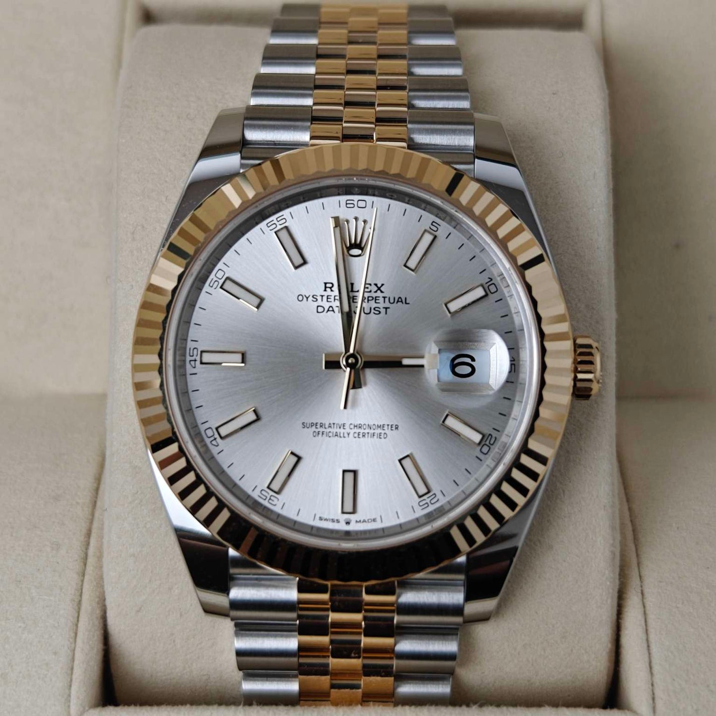 2025 Brand New Rolex - 126333-0002 Datejust 41 Rolesor Yellow Fluted / Jubilee / Silver