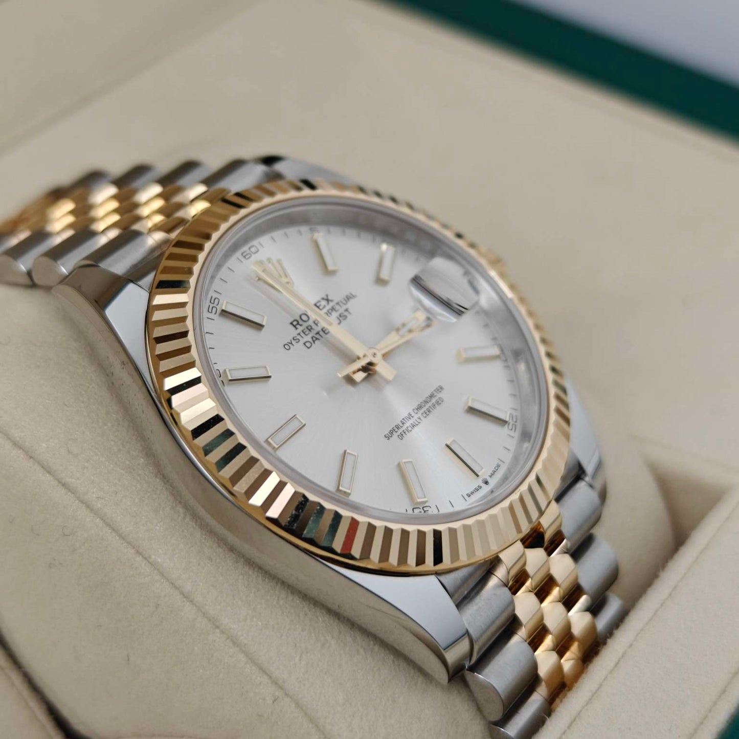 2025 Brand New Rolex - 126333-0002 Datejust 41 Rolesor Yellow Fluted / Jubilee / Silver
