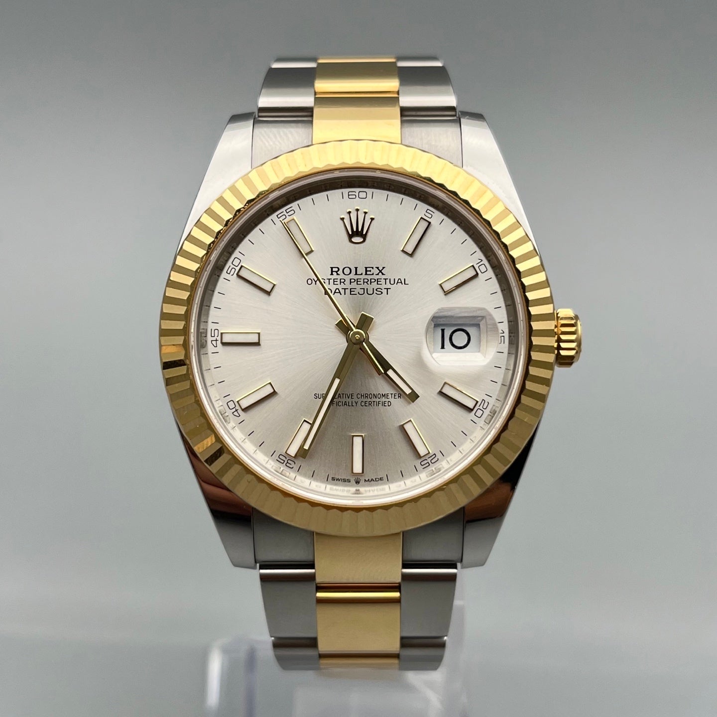 2024 Pre-owned Rolex - 126333-0001 Datejust 41 Rolesor Yellow Fluted / Oyster / Silver