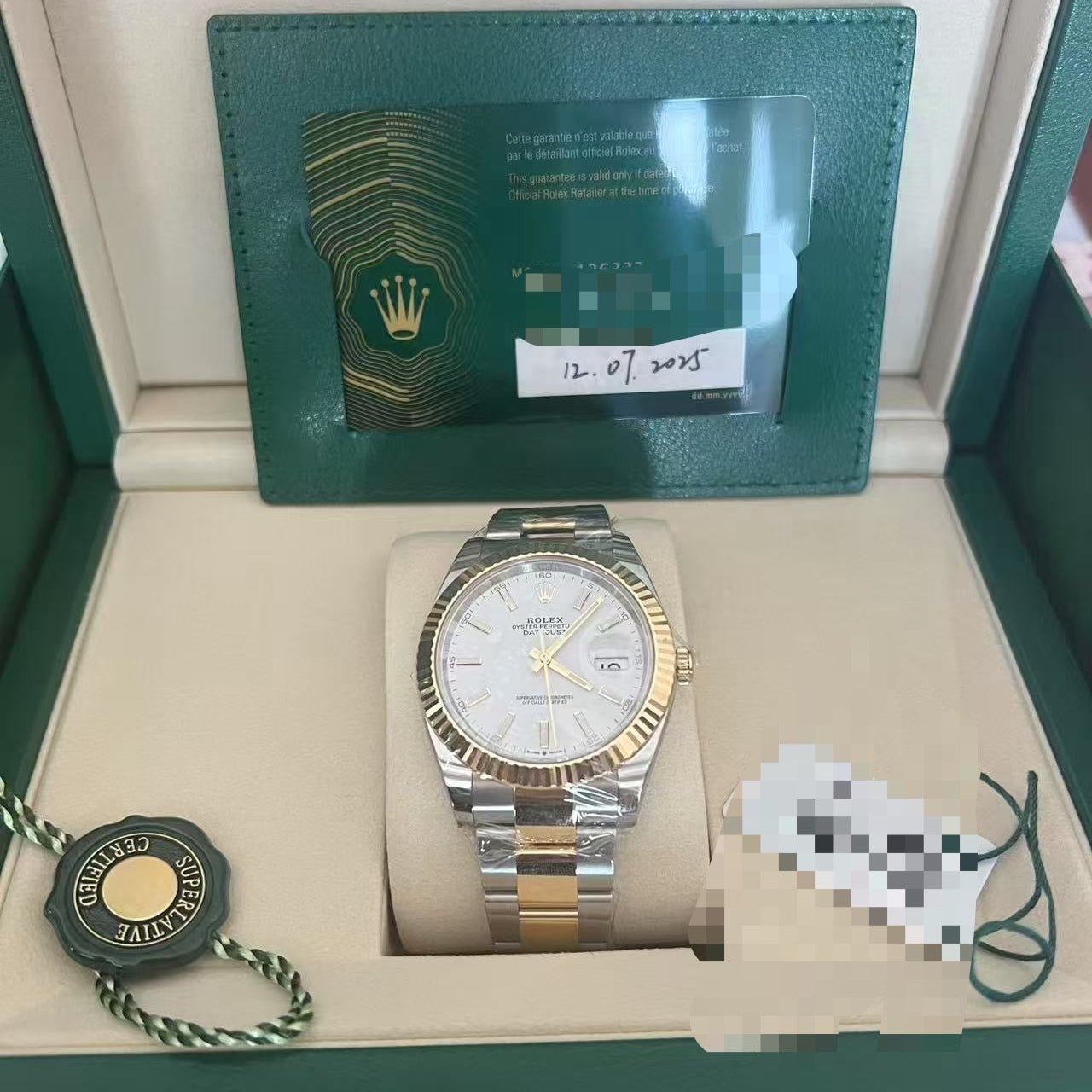 2025 Brand New Rolex - 126333-0015 Datejust 41 Rolesor Yellow Fluted / Oyster / White