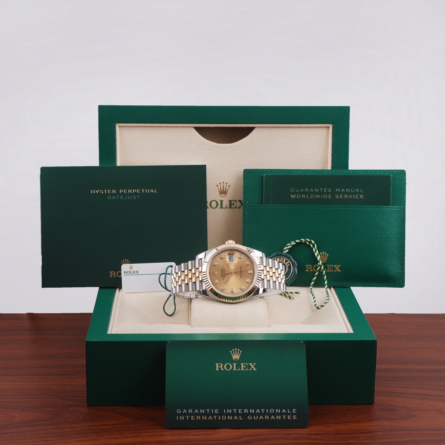 2025 Brand New Rolex - 126333-0012 Datejust 41 Rolesor Yellow Fluted / Jubilee / Champagne - Diamond