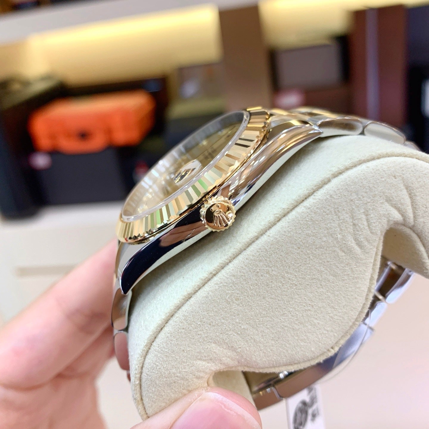 2025 Brand New Rolex - 126333-0011 Datejust 41 Rolesor Yellow Fluted / Oyster / Champagne - Diamond