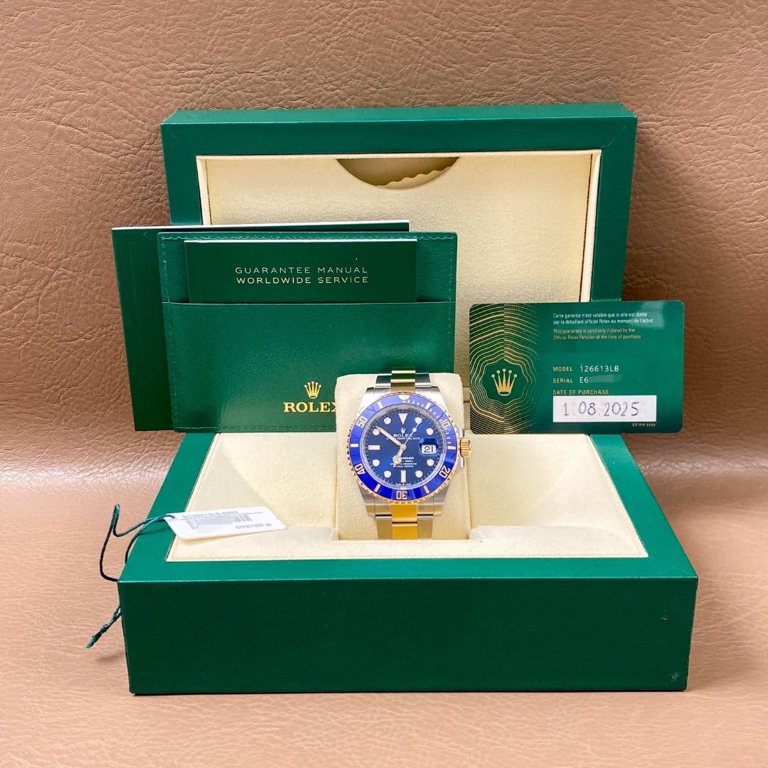 2025 Brand New Rolex - 126613LB-0002 Submariner Date 41 Stainless Steel / Yellow Gold / Blue