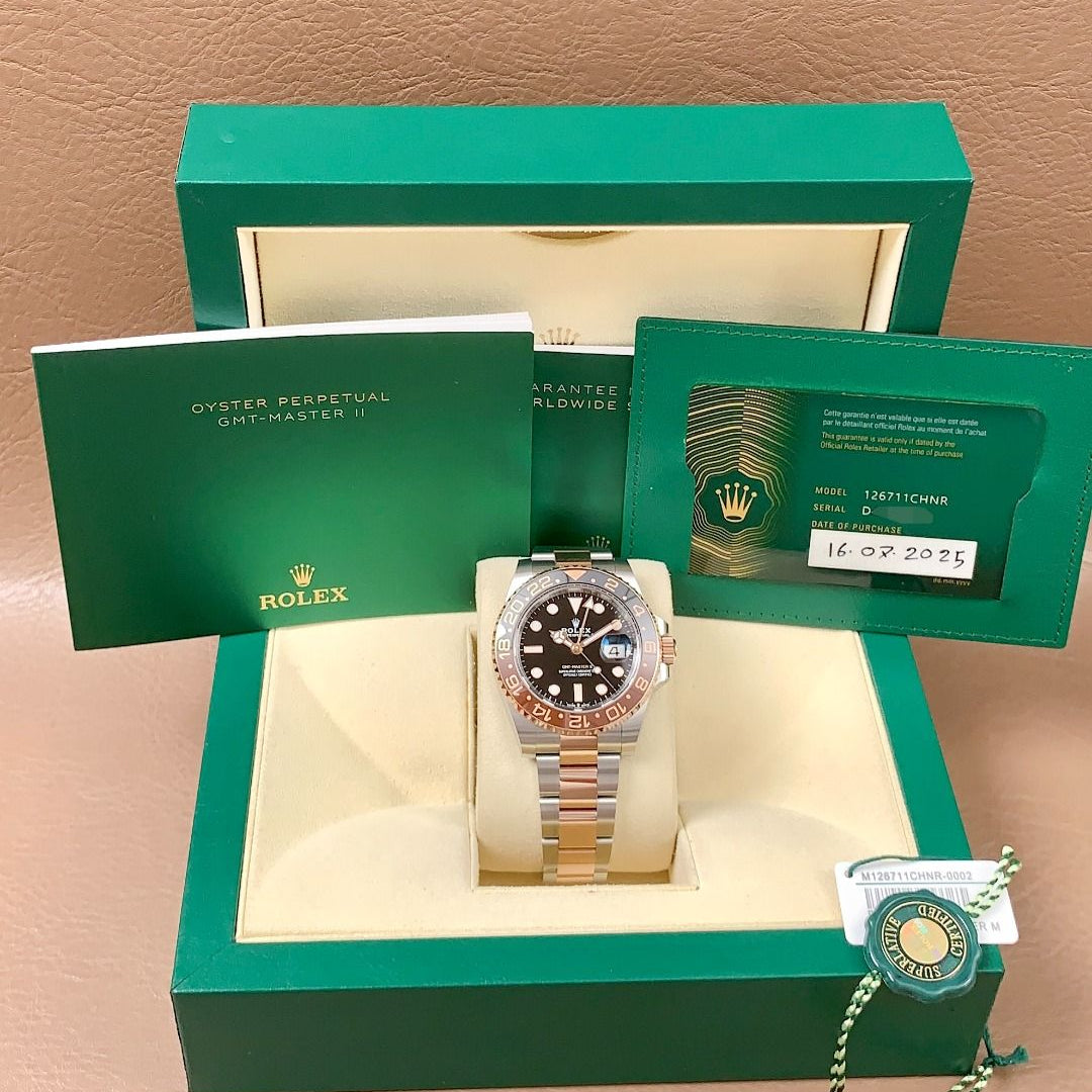 2025 Brand New Rolex - 126711CHNR-0002 GMT-Master II Stainless Steel / Everose / CHNR / Oyster