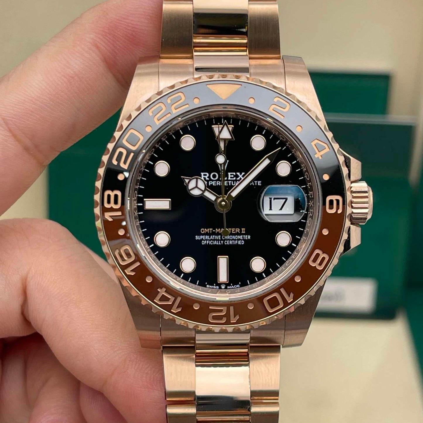 2025 Brand New Rolex - 126715CHNR-0001 GMT-Master II Everose / CHNR / Oyster