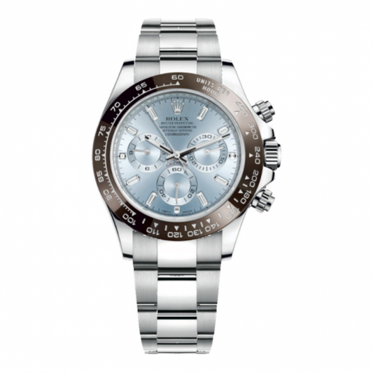 2023 Pre-owned Rolex - 116506-0002 Cosmograph Daytona Platinum / Cerachrom / Ice Blue - Baguette