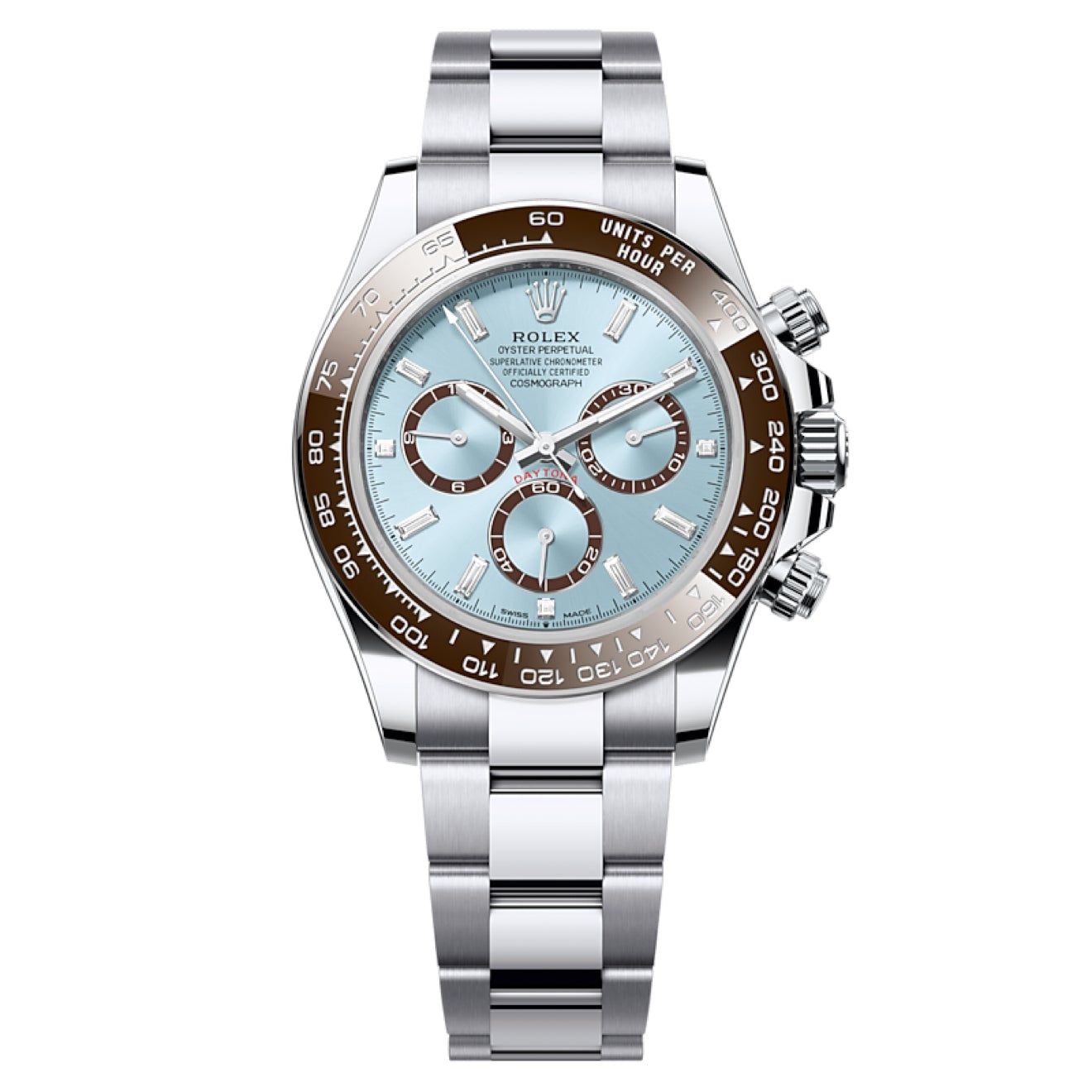 2025 Brand New Rolex - 126506-0002 Cosmograph Daytona Platinum - Cerachrom / Ice Blue - Baguette / Oyster