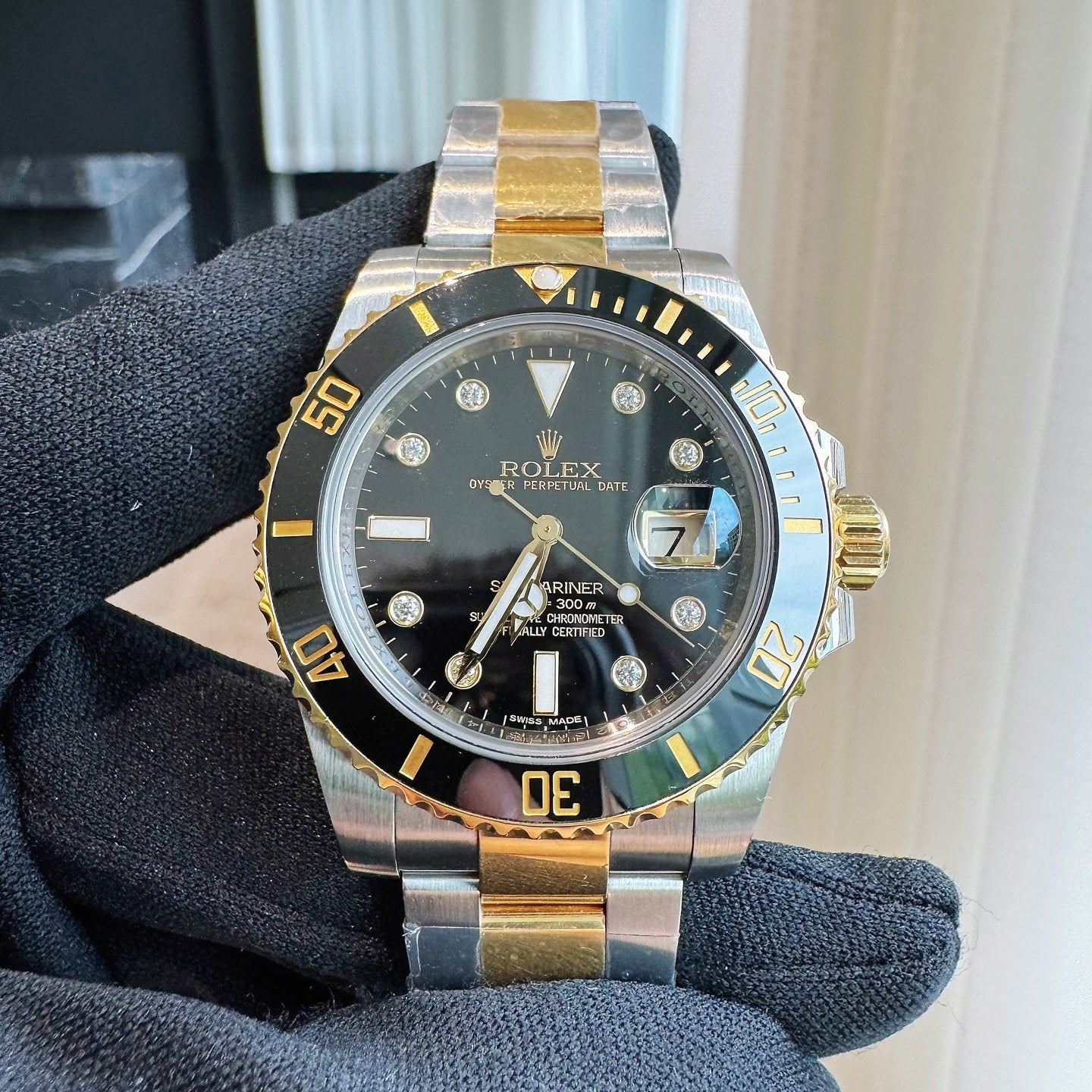 2013 Pre-owned Rolex - 116613LN-0003 Submariner Date Rolesor / Black-Diamond