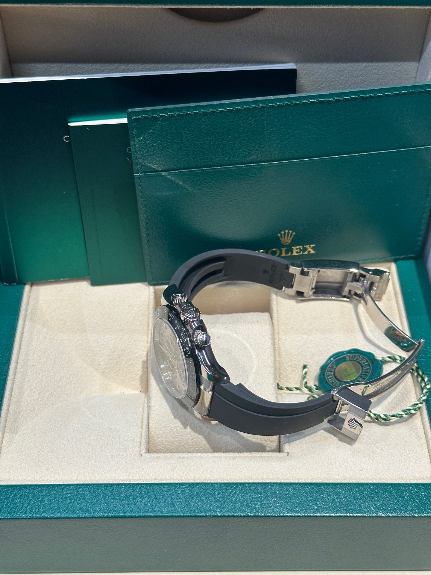 2023 Pre-owned Rolex - 116519LN-0027 Cosmograph Daytona White Gold / Cerachrom / Silver / Oysterflex