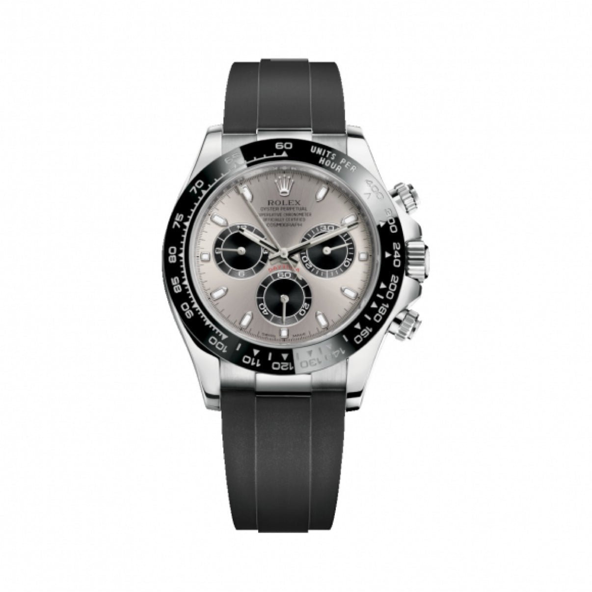 2023 Pre-owned Rolex - 116519LN-0027 Cosmograph Daytona White Gold / Cerachrom / Silver / Oysterflex
