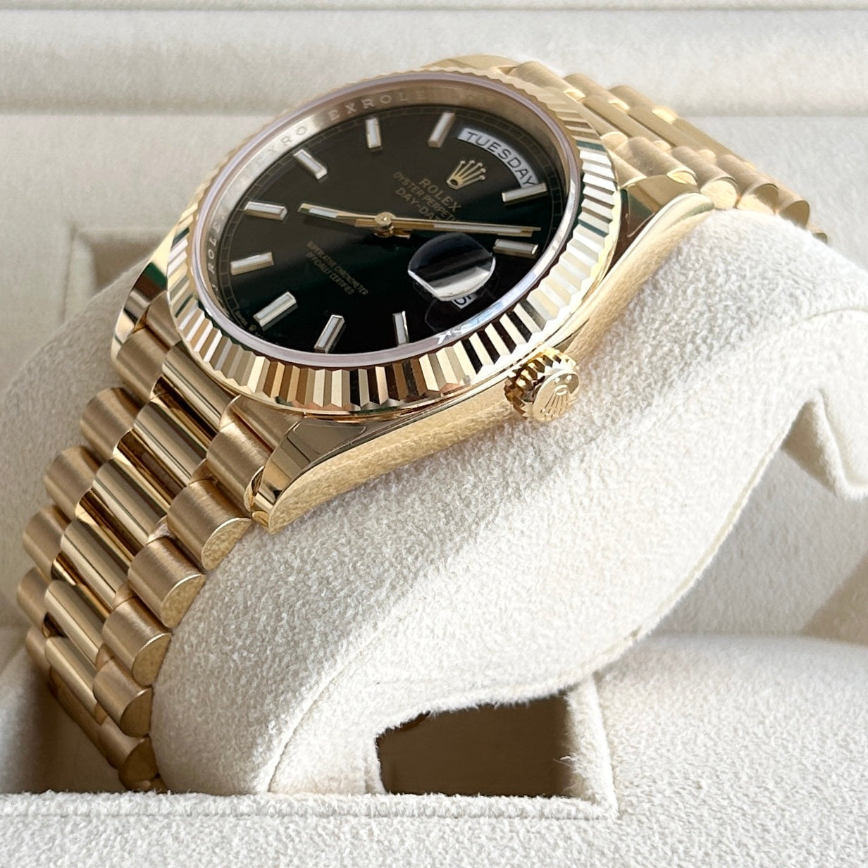 2025 Brand New Rolex - 228238-0067 Day-Date 40 Yellow Gold - Fluted / Black