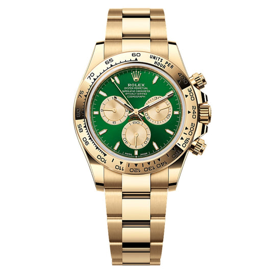 2025 Brand New Rolex - 126508-0008 Cosmograph Daytona Yellow Gold / Green / Oyster