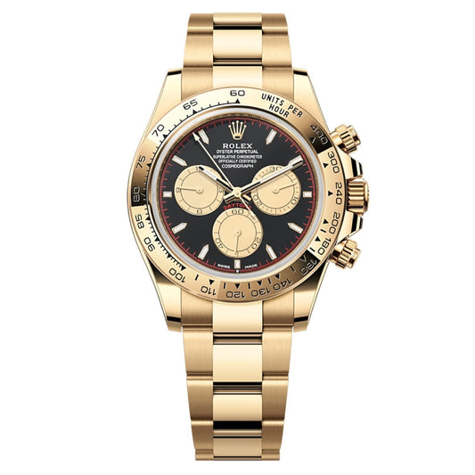 2025 Brand New Rolex - 126508-0002 Cosmograph Daytona Yellow Gold / Black - Champagne / Oyster