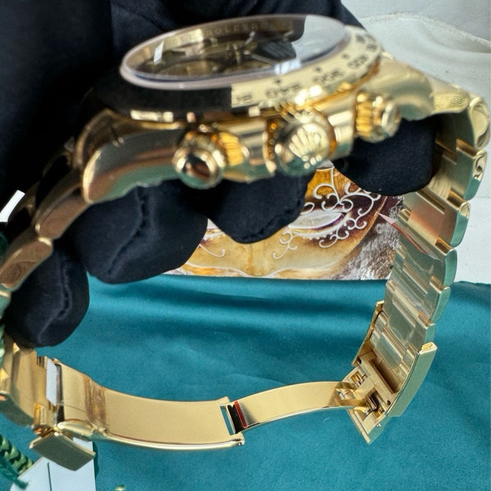 2025 Brand New Rolex - 126508-0002 Cosmograph Daytona Yellow Gold / Black - Champagne / Oyster