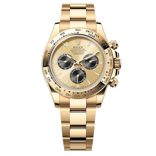 2025 Brand New Rolex - 126508-0006 Cosmograph Daytona Yellow Gold / Golden - Black / Oyster