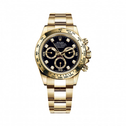 2022 Pre-owned Rolex - 116508-0016 Cosmograph Daytona Yellow Gold / Black - Diamond