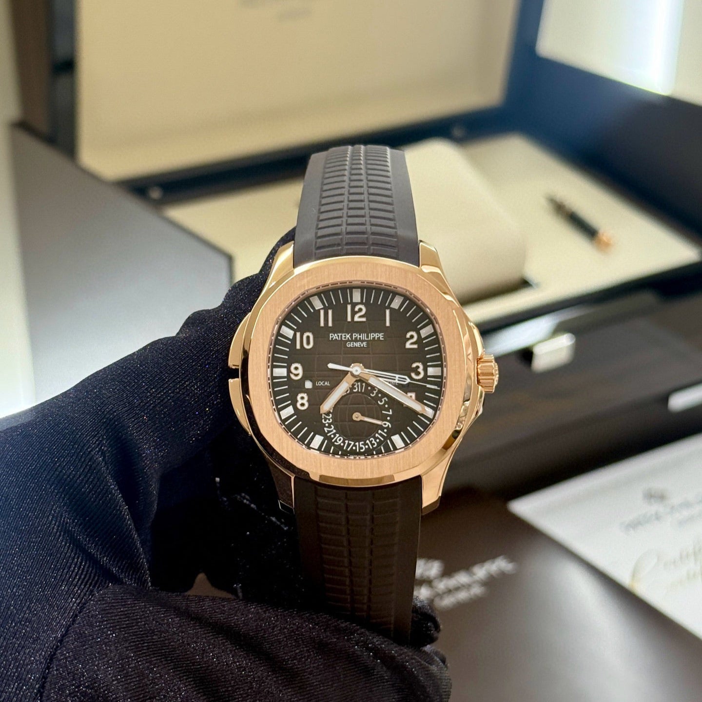 2025 Brand New Patek Philippe - 5164R-001 Aquanaut Travel Time 5164 Rose Gold / Brown