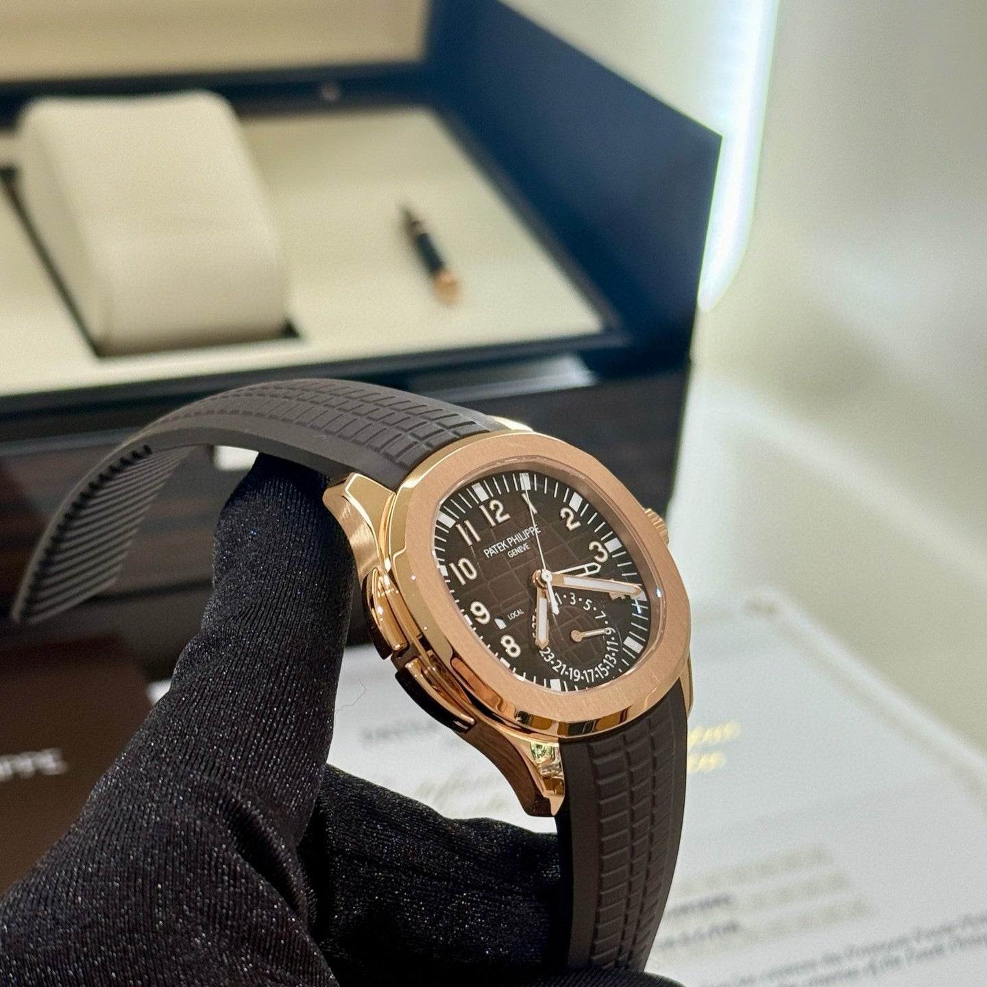 2025 Brand New Patek Philippe - 5164R-001 Aquanaut Travel Time 5164 Rose Gold / Brown