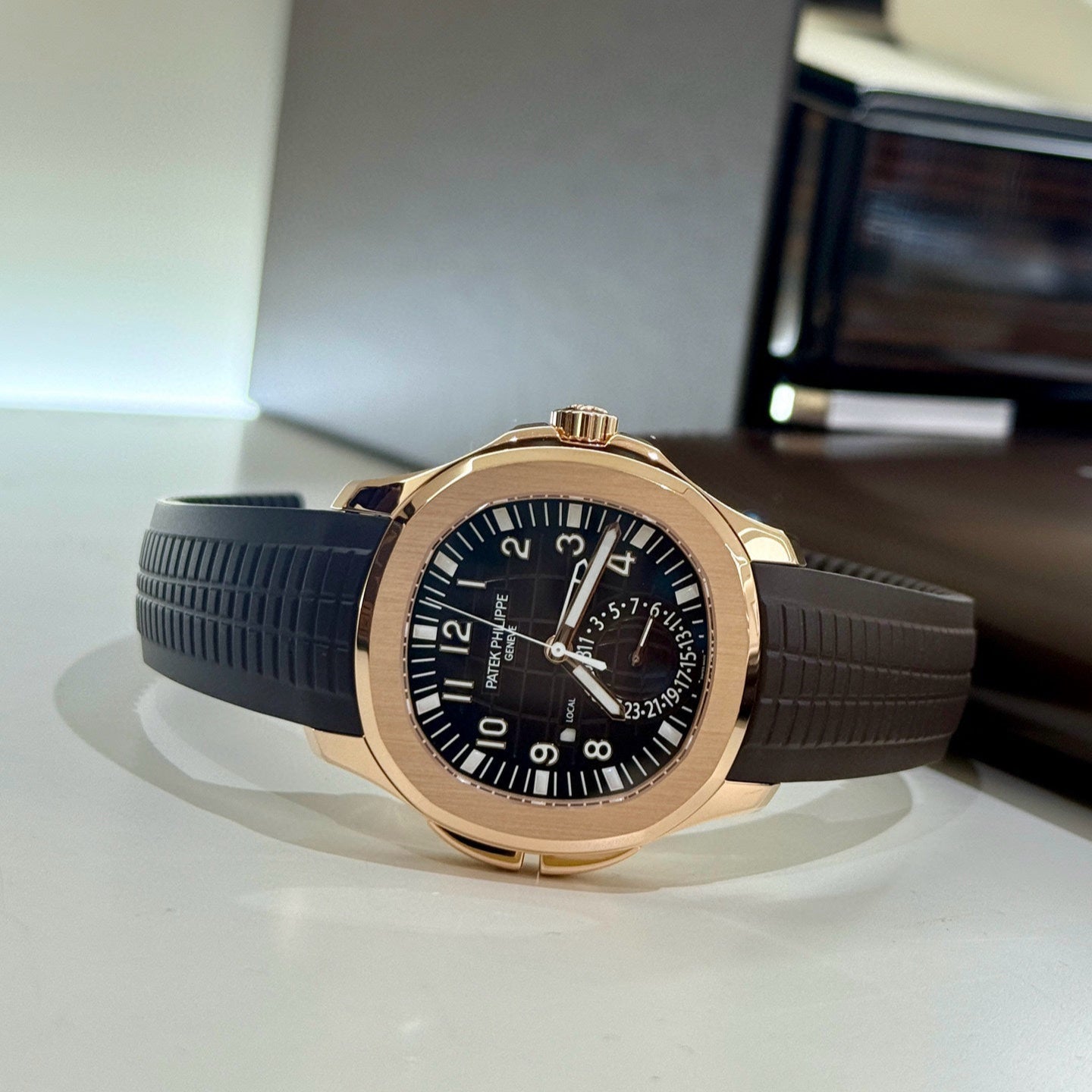 2025 Brand New Patek Philippe - 5164R-001 Aquanaut Travel Time 5164 Rose Gold / Brown