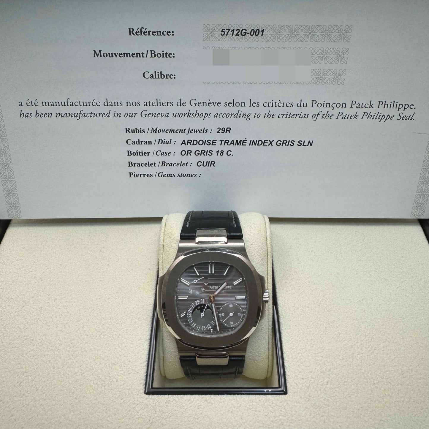 2022 Pre-owned Patek Philippe - 5712G-001 Nautilus 5712 White Gold / Grey